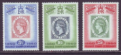 St Lucia 1960 SC 176-178 MNH Set Stamps Centenary - Picture 2 of 3