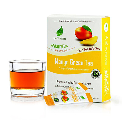 Premium 100% Natural Mango Organic Green Tea Sugar Free (10 Sachests)