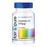 Vitamin K2 200 µG - 180 Tabletten - NatüRliches Menaquinon MK-7 | Fair & Pure