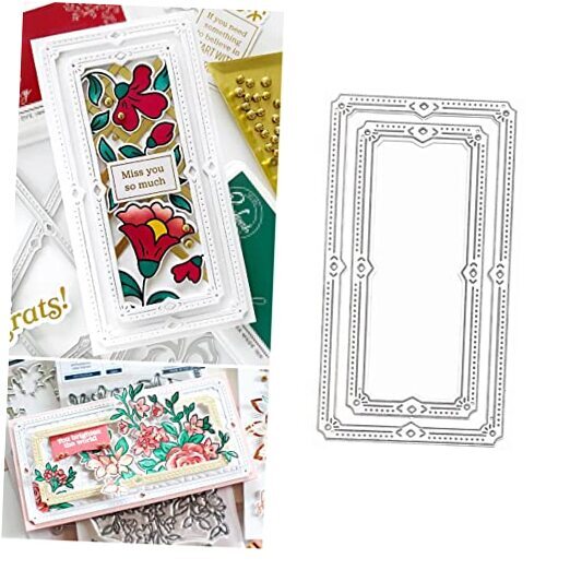2pcs/Set Rectangle Frame Metal Die Cuts, Stitched Rectangle Nesting Frame