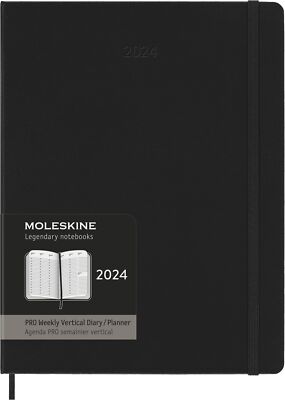 Moleskine PRO 12M *2024* Weekly Planner, Hard Cover XL (7.5'' x 9.75'')
