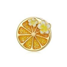 Orange Blossom 925 Sterling Silver Charm for Bracelet