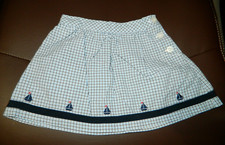 Girl's Tommy Hilfiger Blue  White Skirt w/Embroidered Sailboats Size 12-18 M