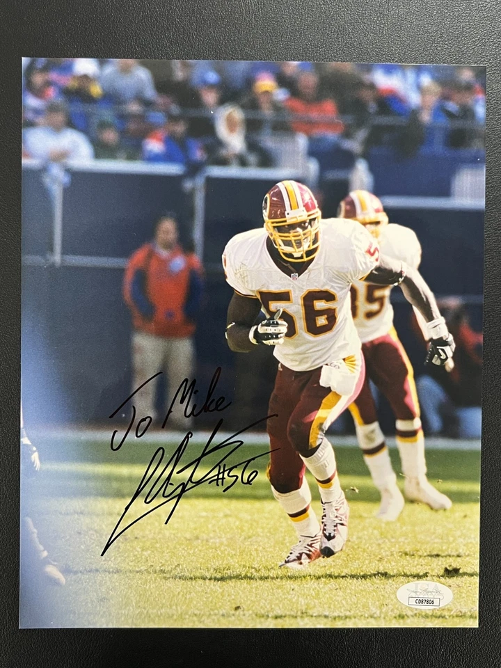 LaVar Arrington Signed 8x10 Photo JSA (Personalized) #56 NFL W. Redskins w/COA! - Image 2 of 4