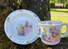 VTG Winnie the Pooh Baby Bowl 2 Handled Mug Royal Doulton Setting NEVER USED