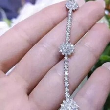 7Ct Round Cut Lab Created Diamond Women's Tennis Bracelet 14K White Gold Plated