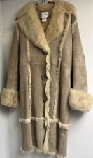 Vintage Faconnable Lambskin Leather Fur Jacket Womens Size L Coat Italy $3700