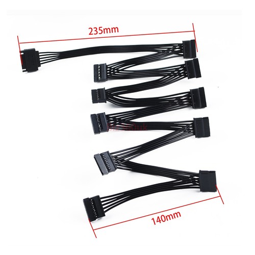 SATA Power 15 Pin 1 Male To 5/8/10/ Female Splitter Hard Drive Cable for HDD SSD - Picture 12 of 49