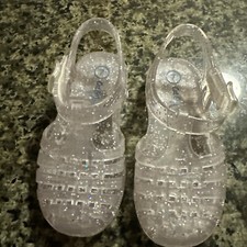 Cat Jack Toddler Girls White Glitters Sunny Jelly Shoes Sandals - Choose Size7
