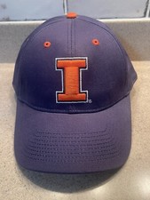 Illinois Officially Licensed Baseball Cap Hat Blue/Orange Adjustable Preowned