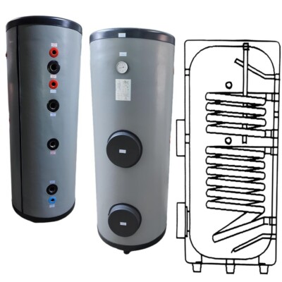 Solarspeicher Boiler Warmwasserspeicher für Wärmepumpen 2 Wärmetauscher 200L
