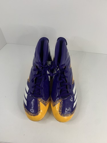 Adidas Break Purple Gold High Top Football Cleats Mens Size 14 - Picture 4 of 7