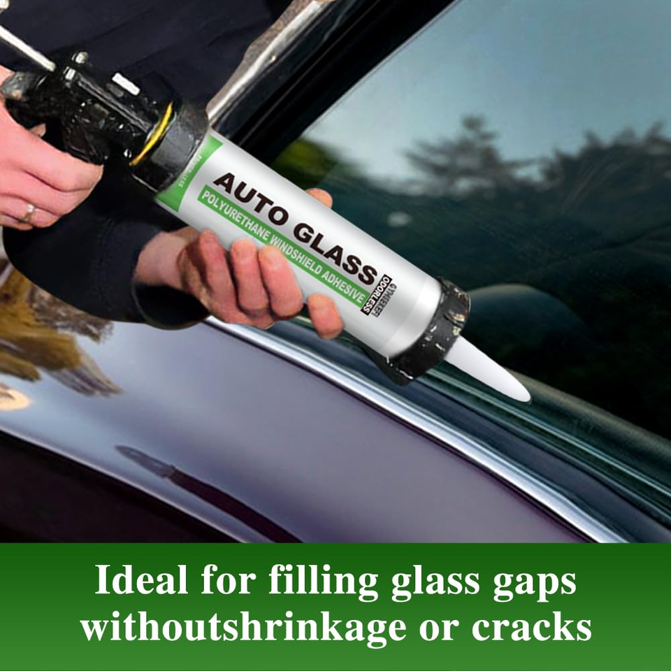 [2 Pack] Odorless Polyurethane Windshield Adhesive & Glass Sealant