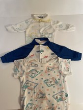 Vintage Baby Footed Sleepers 1980s Gerber Dinosaurs Various Brands Lot Of 3