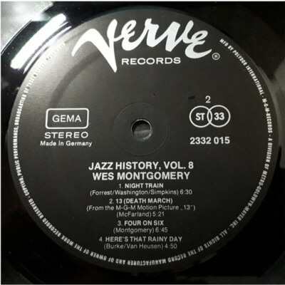 ウエスモンゴメリー(レコード)８枚 Wes Montgomery - Jazz History Vol.8 (Vinyl 2LP - 1972 - DE