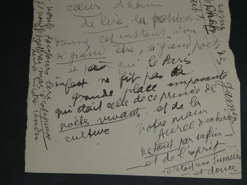 Mrs. Aurel, Writer, Signed Autograph Letter. Prince of Poets! Petition