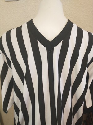 Dalco Athletic Referee Jersey Shirt V-Neck Black & White Men s XL Whistle Ring