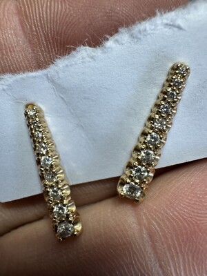 14K Gelbgold Diamant Ohrhänger abgestuft Tennis Stil Ohrringe