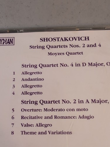 Schostakowitsch: Streichquartett Nr. 2 und 4 / Moyzes Quartet (CD, 1995, Lydisch) - Bild 18 von 24