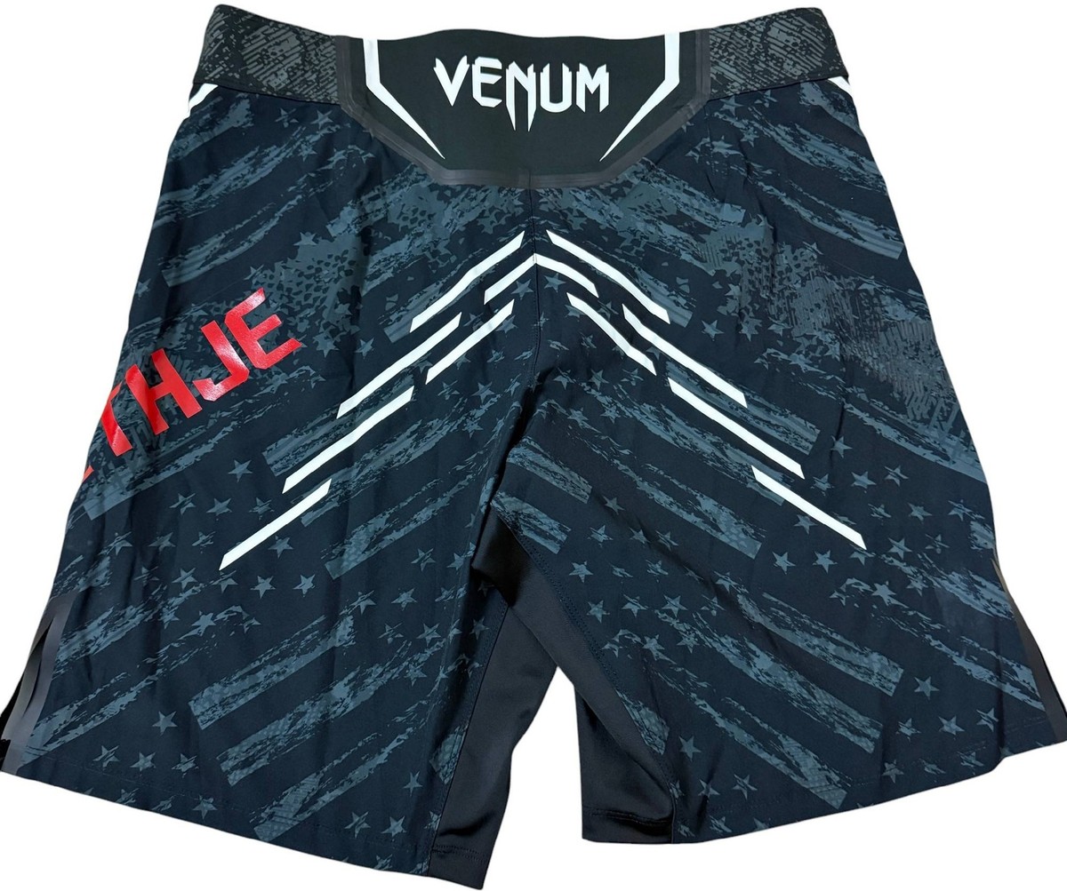 JUSTIN HIGHLIGHT GAETHJE SIGNED VENUM UFC FIGHT SHORTS