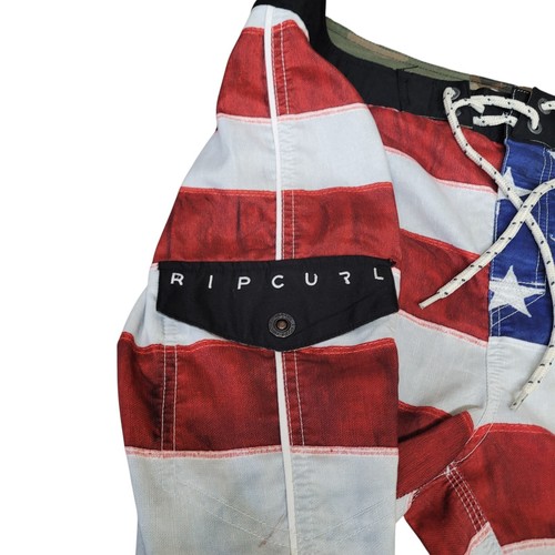 Rip Curl Board Shorts Mens 33 USA Flag Patriotic Fourth of July Swim Trunks - Picture 13 of 14