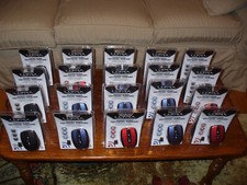 LOT of TWENTY  20  Ultra Wireless 2.4 GHz Optical Mouse, Red, Blue and Black