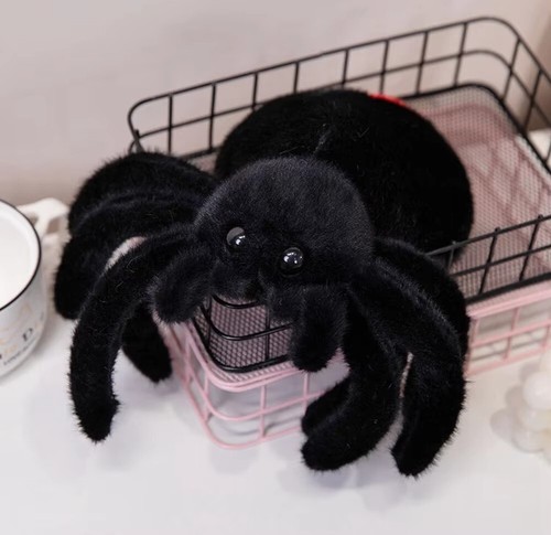 Black Spider Plush Toy 10" Stuffed Animal Toddler Doll Gift Kids - Picture 5 of 6