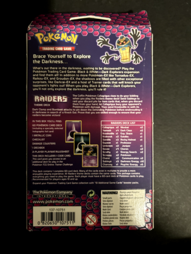 Dark Explorers Sealed Theme Deck - Pokemon B&W - Foto 2 di 2