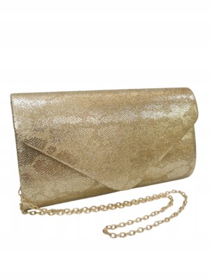 Women's Gold Soft Elegant Handbag For Ladies Clutch Purse Evening Luxury Bag