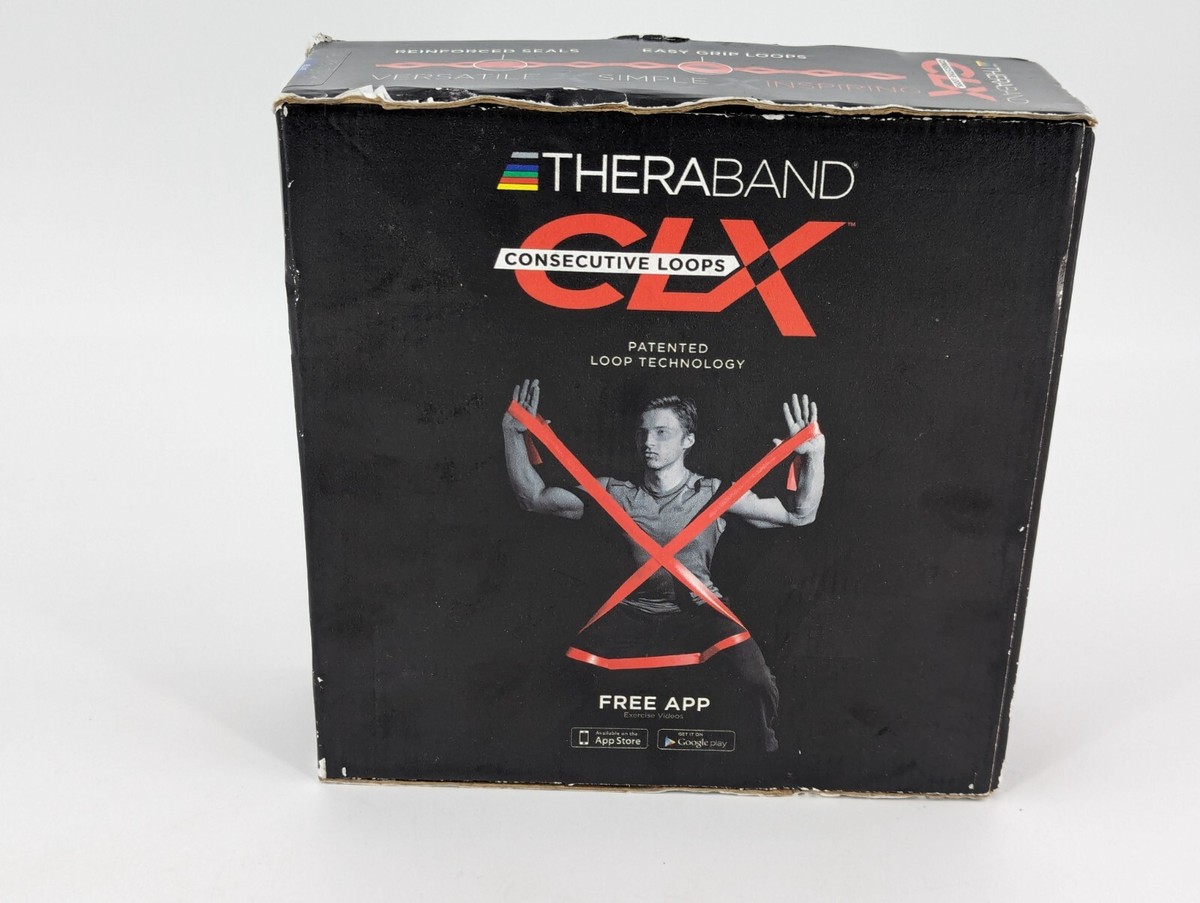 TheraBand CLX Sans Latex - Boucles Résistantes Rouges, 25 Yards En Boîte