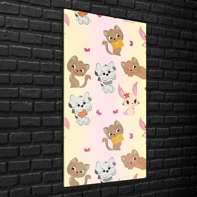 Wandbilder Glasbilder Wohnzimmer 70x140 Tiere Mit Katzen und Hunden