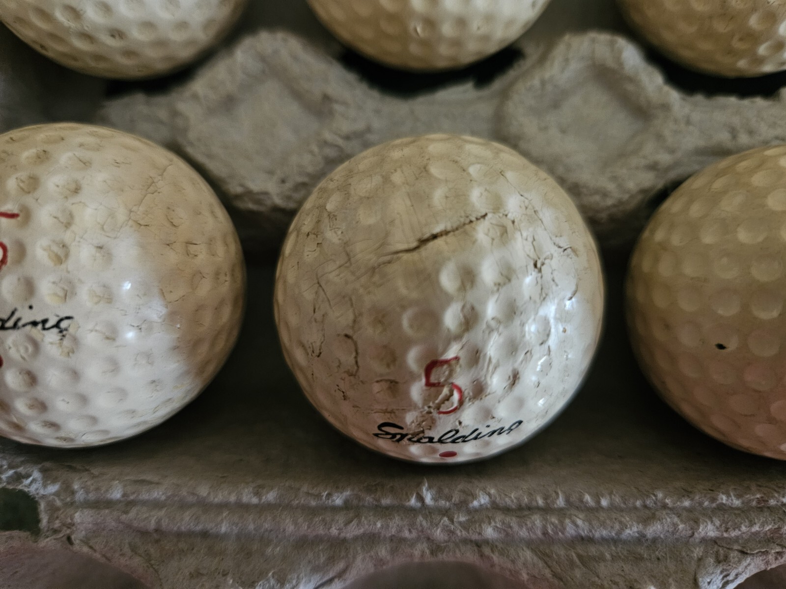 Vintage Spalding Red Dot Golf Balls Lot Of 7