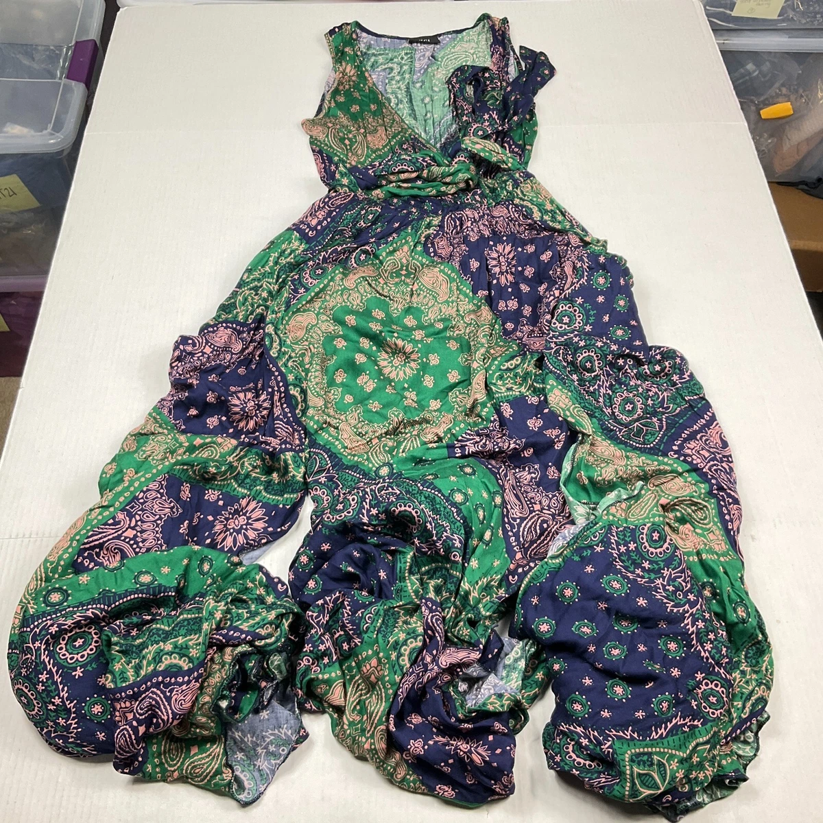 Vici Womens Maxi Dress Paisley Hi Slits Summer Faux Wrap