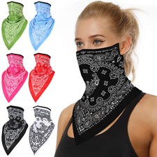 Bandana Neck Gaiter Print Balaclava Face Scarf Quick-Dry Half Mask for Women Men