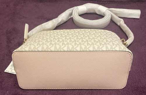 Michael Kors Jet Set Travel Medium Crossbody Leather Handbag - Vanilla / Blush - Picture 6 of 6