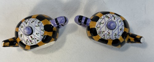 Halloween Napkin Rings Set Of 2 Whimsical Decor Orange Black 3"x 4" - Picture 2 of 6
