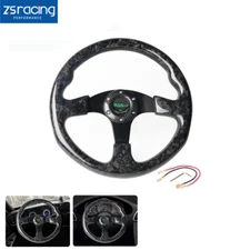 14Inch Forged Carbon Fiber Drifting Racing Steering Wheel 350mm Flat Dish 6 Bolt