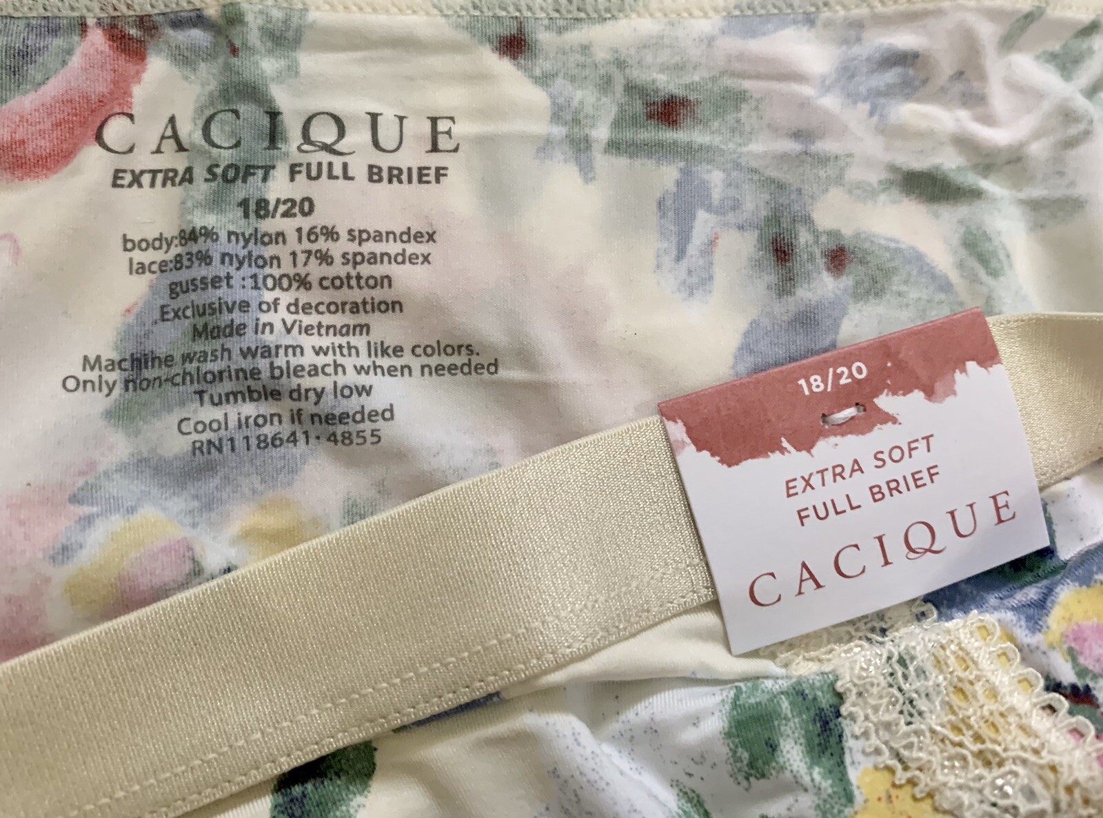 Plus Sz 18/20 Lane Bryant Cacique Extra Soft Full Brief Nylon Panty