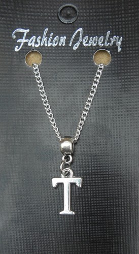 Letter T Initial Pendant Necklace 18 