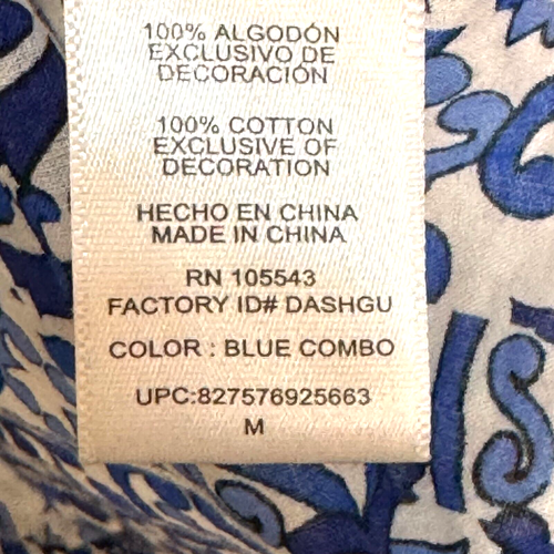 MILLY blau weiß Quaste Top Bluse Größe Medium Design Nation 100% Baumwolle - Bild 5 von 6