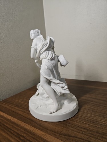 Antica statuina porcellana vittoriana greci romani bisque 1860 leggi DESC - Foto 7 di 15