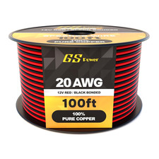 20 Gauge Wire 100Ft Oxygen Free, OFC Pure Copper Electrical 12V Low Voltage Spea