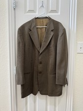 Ermenegildo Zegna Soft Brown Wool Check Sport Coat Blazer 42R Switzerland