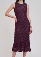 JS Collection Women's Purple Meli Soutache Tea Length Dress 12