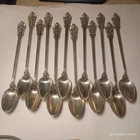 Set of 12 Wallace Grande Baroque 7 1/2" Sterling Silver Iced Tea Spoons 444 grms