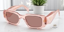 PRADA PR 17WSF 19Q10D Transparent Peach Light Brown 51 mm Women's Sunglasses