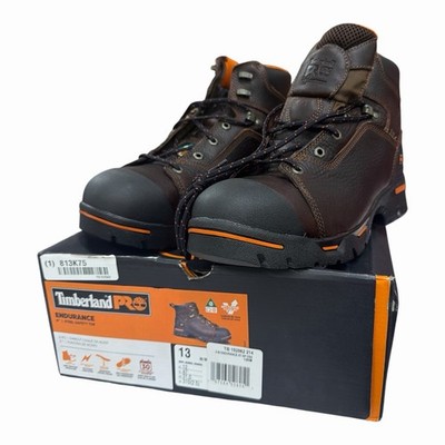 Timberland PRO Men's Endurance 6'' Brown Steel Toe Work Boots US Size 13M