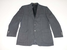 Stafford Men's 2 Button Blazer Size 40 Regular Charcoal Gray Wool Blend Jacket