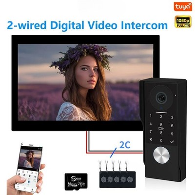 2-Wire Metal Doorbell Video Unlock IP Camera Support Smart Video Intercom System