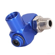 1pc Blue 1/4" Inch NPT 360 Degree Swivel Air Hose Connector Pressure Adapter